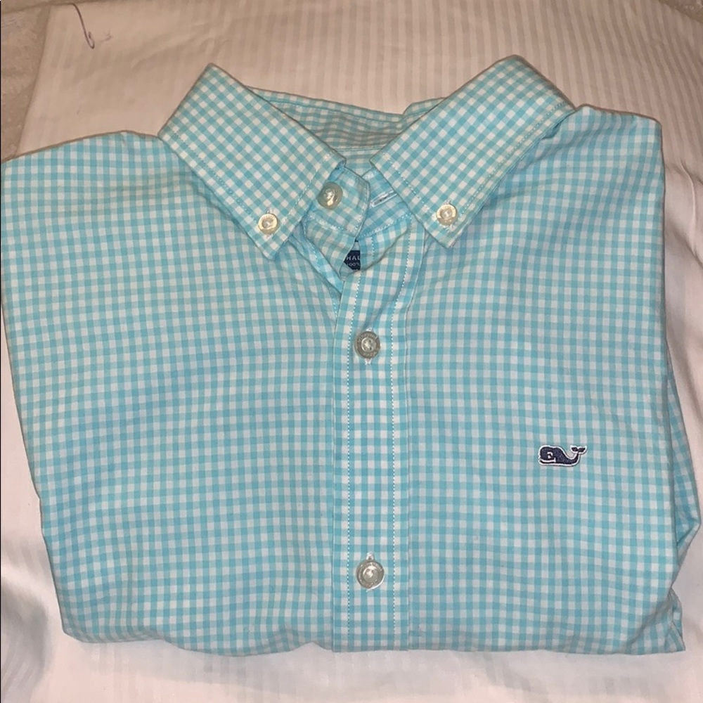 VINEYARD VINES Whale Shirt Melon/White Check